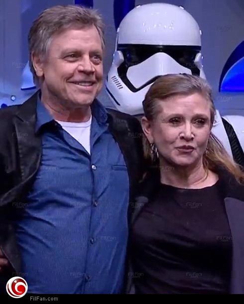 مارك هاميل وكاري فيشر في احتفالية Star Wars