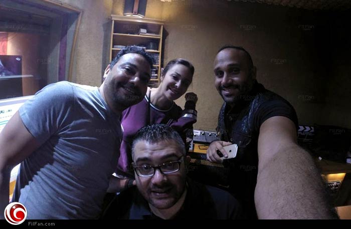 داليا مع كريم عبد الوهاب ومصطفى محفوظ والمخرج أحمد نور
