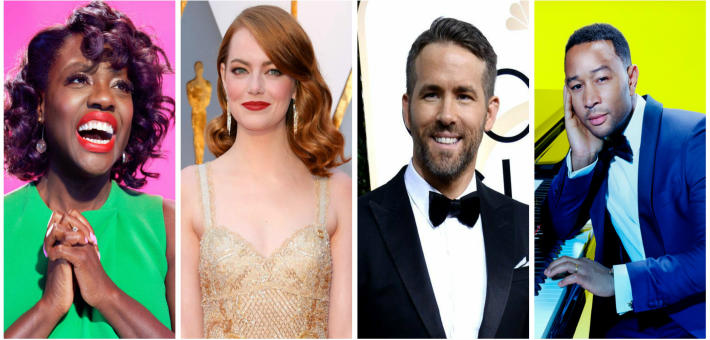 جون ليجند وريان رينولدز وإيما ستون وفيولا دافيس