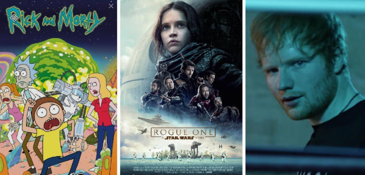 إد شيران وفيلم Rogue One: A Star Wars Story ومسلسل Rick and Morty