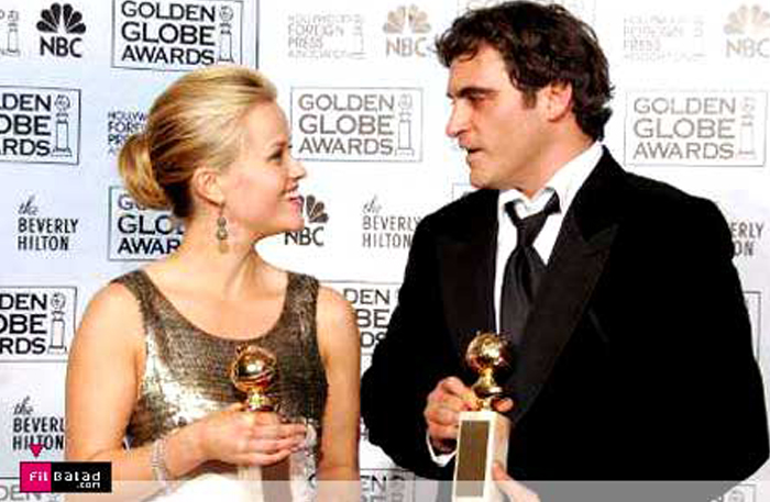 خواكين فينيكس وروث ويرثبورن وجائزتا "الدولدن جلوب" كأفضل ممثل وممثلة عن فيلم "قصة جوني كاش" - الصورة من رويترز