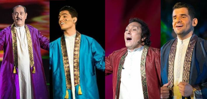 صورة مجمعة للفنانين المشاركين في أوبريت &quot;عناقيد الضياء&quot;