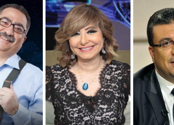 عمرو الليثي ولميس الحديدى وإبراهيم عيسى