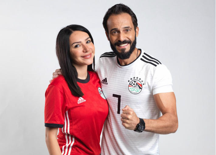 الفنان التونسي احمد الشريف وزوجته