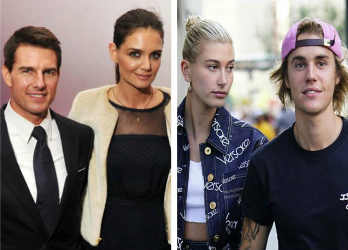 جستن بيبر وهايلي بالدوين وكاتي هولمز وتوم كروز