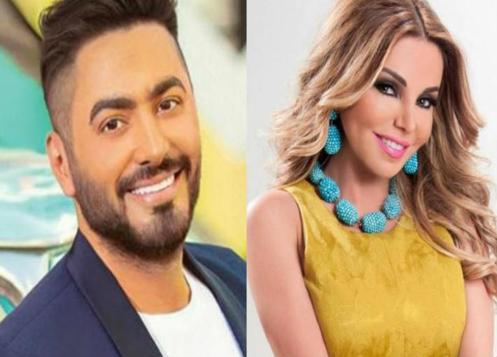 رزان مغربي وتامر حسني