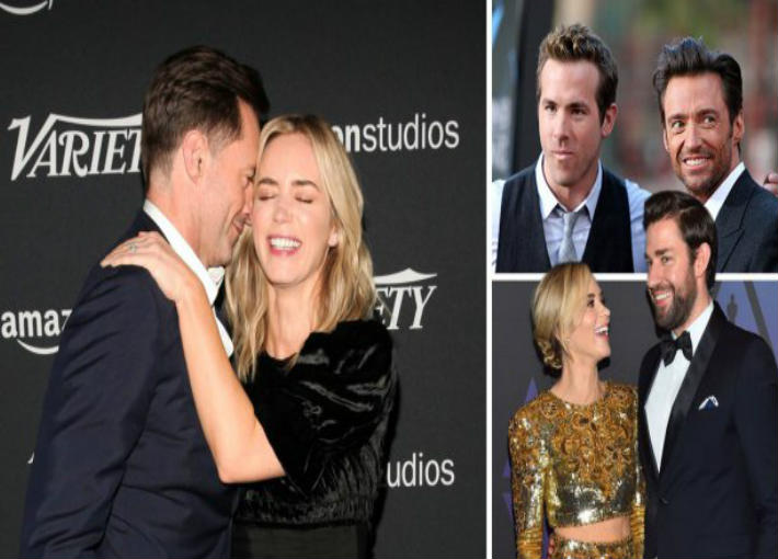 هيو جاكمان وريان رينولدز وإيميلي بلانت وجون كراسينسكي