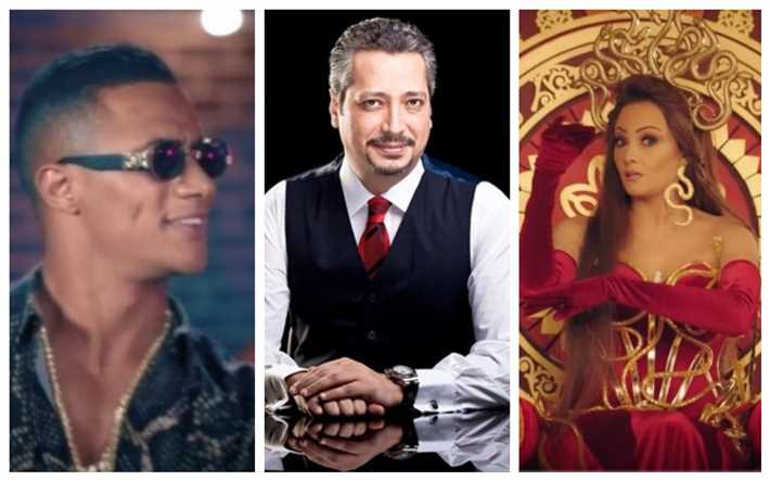 بشرى وتامر أمين ومحمد رمضان