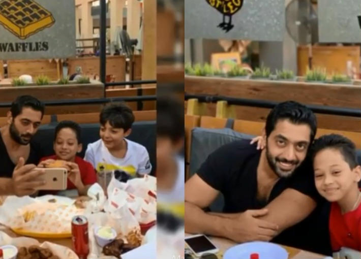 أحمد فلوكس وابنه في زيارة لمستشفى 57357