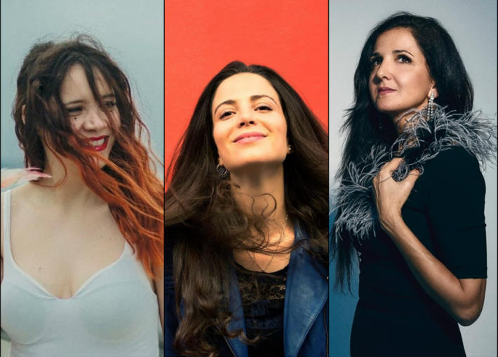 تانيا صالح ووفاء الحرباوي وصابرين الجنحاني