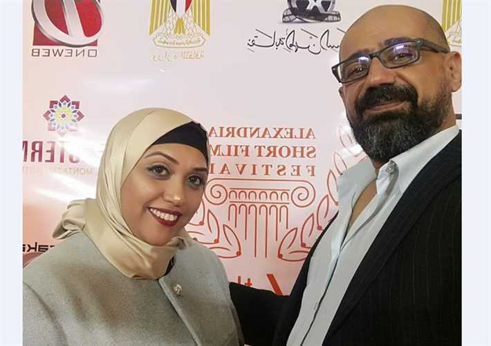 أيمن عبد المنعم وزوجته الراحلة رحاب بدر