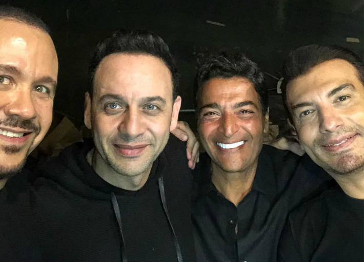إيهاب وحميد ومصطفى وهشام كواليس تصوير &quot;زحمة الأيام&quot;