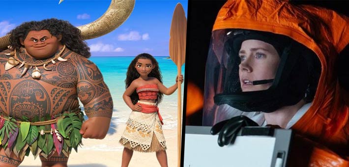 لقطات من فيلمي Arrival وMoana