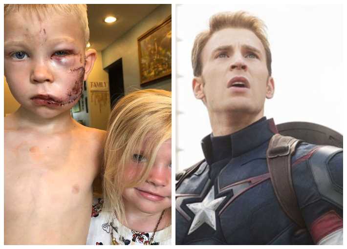 كريس إيفانز والطفل بريدجر ووكر