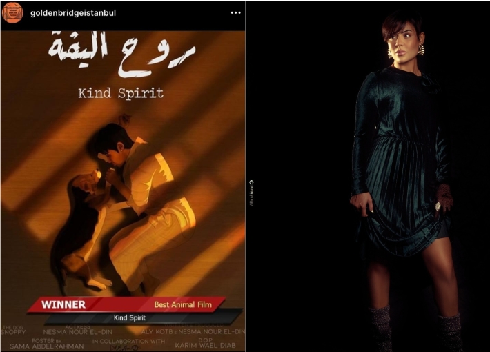 نسمة نور الدين وبوستر فيلم "روح أليفة"