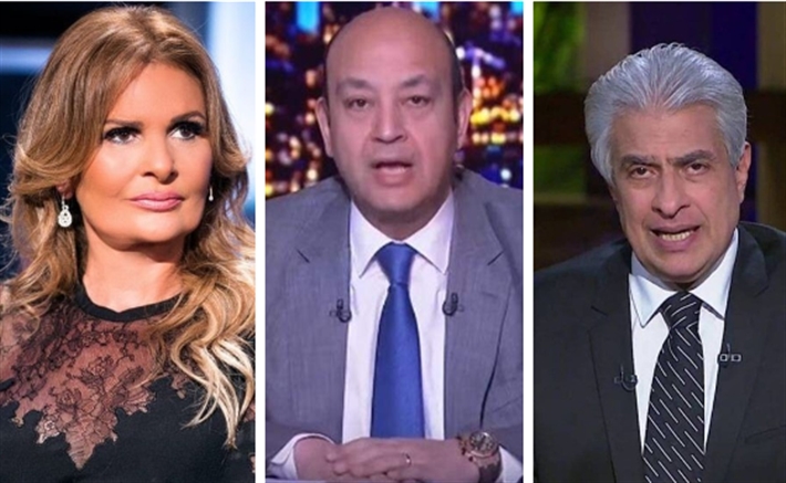 وائل الإبراشي وعمرو أديب ويسرا