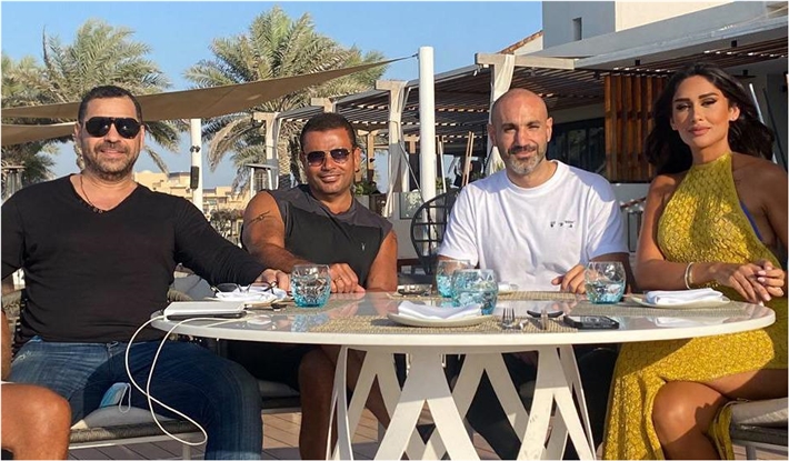 إنجي كيوان وزوجها وعمرو دياب وطارق العريان
