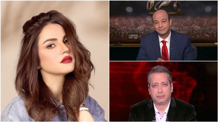 عمرو أديب وتامر أمين ودرة