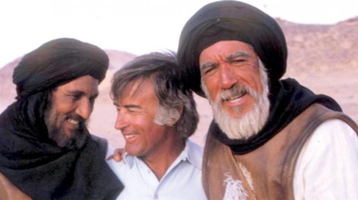 عبد الله غيث مع المخرج مصطفى العقاد وأنتوني كوين