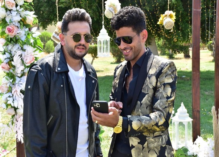 مصطفى خاطر وحمدي المرغني في كواليس الفيلم