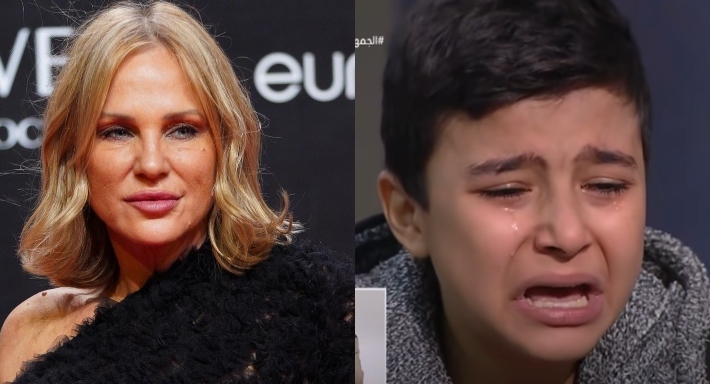 شيرين رضا والطفل الباكي