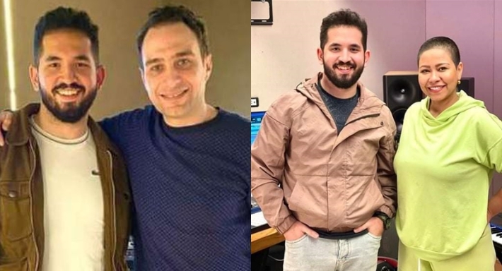 الملحن عمرو الشاذلي مع شيرين وحسام حبيب