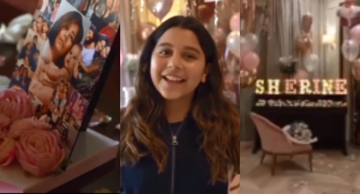 احتفال ابنتا شيرين عبد الوهاب بعيد الأم