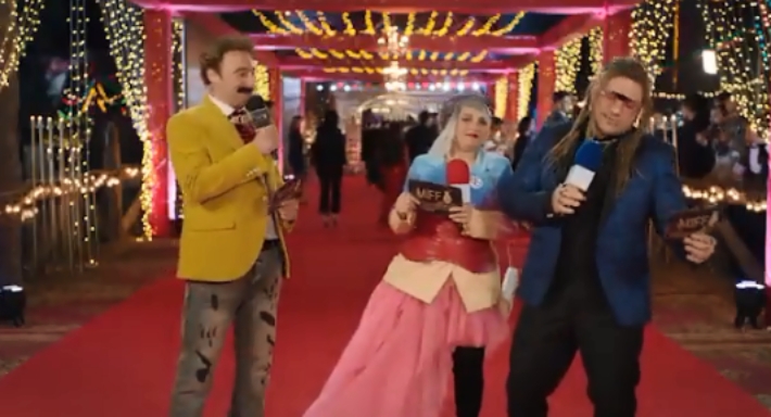 أحمد مكي ورحمة أحمد ومحمد سلام في مشهد من الكبير أوي 6