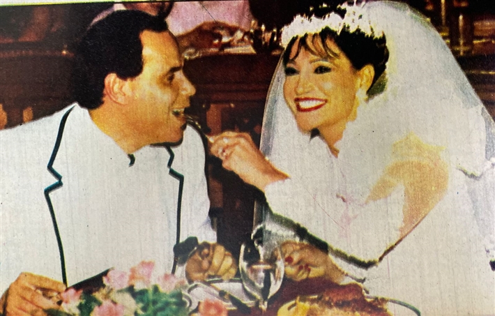 تيسير فهمي وعريسها الدكتور أحمد أبو بكر