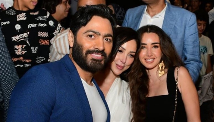 بسمة بوسيل تتوسط هنا الزاهد وتامر حسني