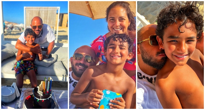 صور احتفال عسيلي بعيد ميلاد ابنه