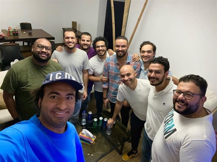 علي ربيع وفريق عمل المسلسل