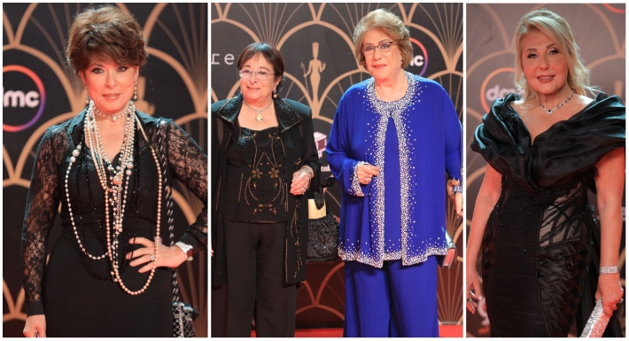 النجمات على السجادة الحمراء لمهرجان القاهرة للدراما