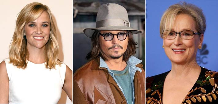 ميريل ستريب وجوني ديب وريس ويذرسبون