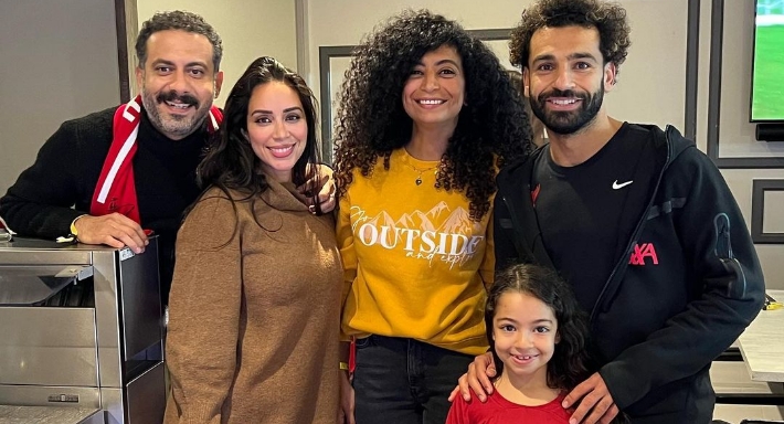 بسنت شوقي ومحمد فراج ودينا نجم مع محمد صلاح وابنته مكة