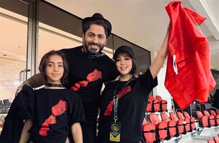 تامر حسني و زوجته وابنته