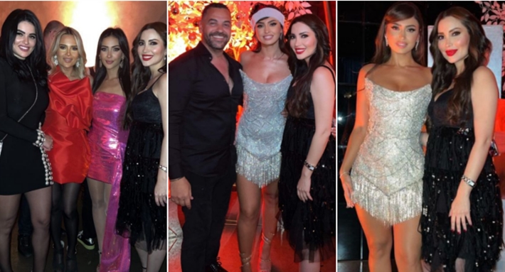 نسرين طافش ونيكول سعفان ونسرين إمام وأصدقاء