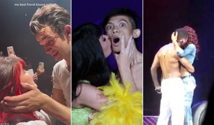 قبلات بين مطربين والجمهور