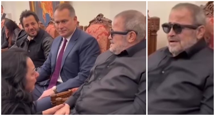 جورج وسوف وزوجته شاليمار خلال العزاء