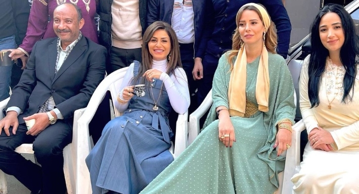 منة فضالي في كواليس مسلسل العمدة