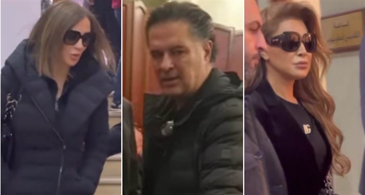 نوال الزغبي وراغب علامة ووفاء الكيلاني في عزاء نجل جورج وسوف