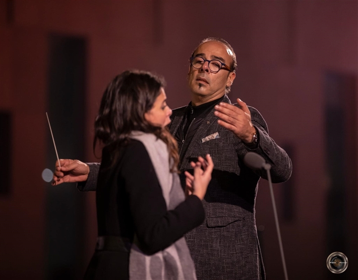 المايسترو نادر عباسي والسوبرانو المصرية فاطمة سعيد