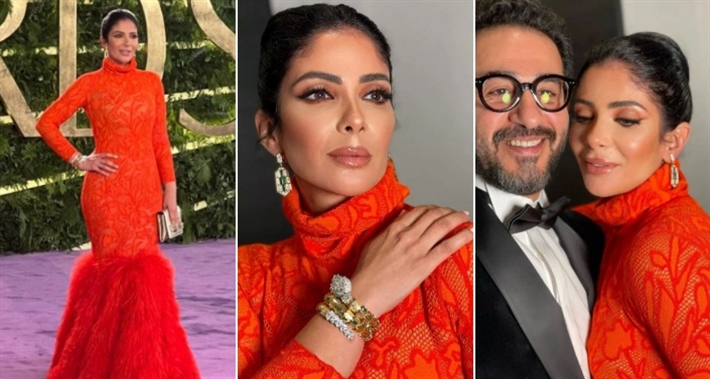 منى زكي وأحمد حلمي من حفل Joy Awards