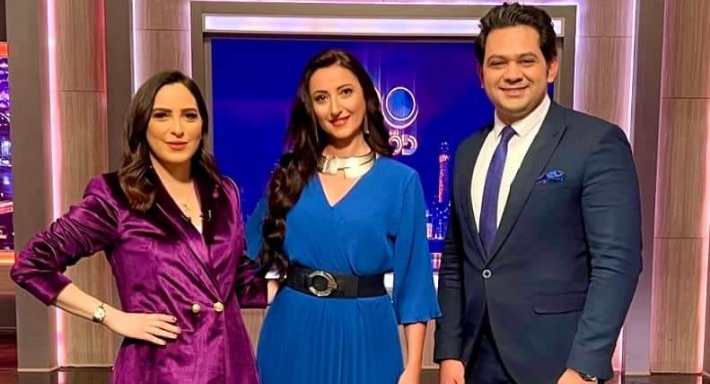 أمير سليم مع هبة جلال وحسام الدين حسين