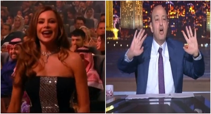 عمرو أديب وصوفيا فيرجارا