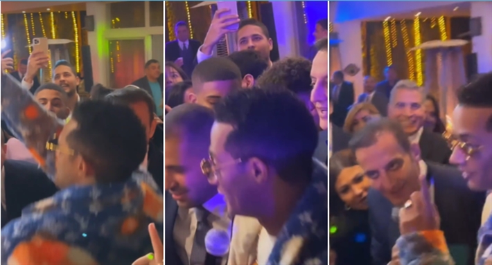 محمد رمضان في حفل خطوبة ابنة طارق علام ودينا رامز