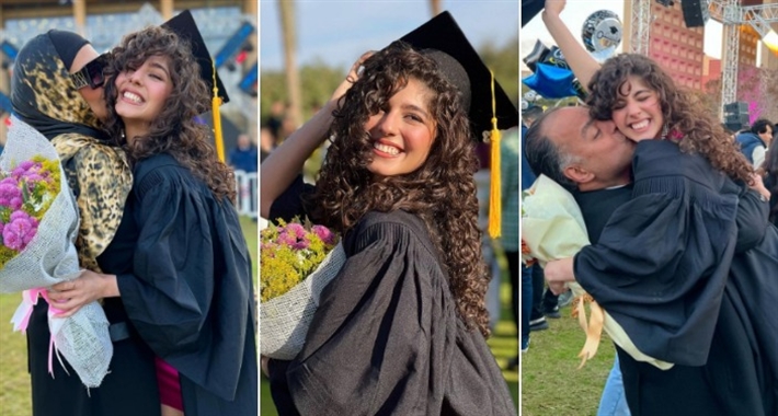 مايان السيد مع والدها ووالدتها