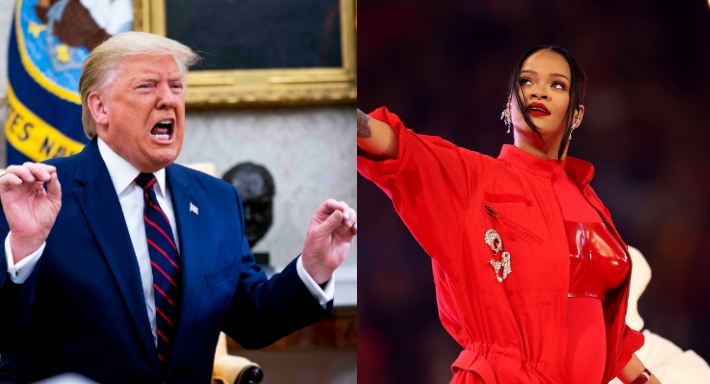 دونالد ترامب يهاجم ريانا ويصفها بعديمة الموهبة