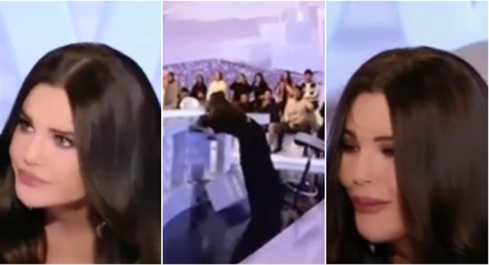 لحظة سقوط الإعلامية منى أبو حمزة في برنامجها “حديث البلد” (فيديو) | خبر