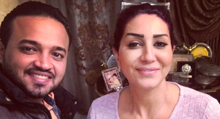 وفاء عامر والمنتج الفني محمود عادل